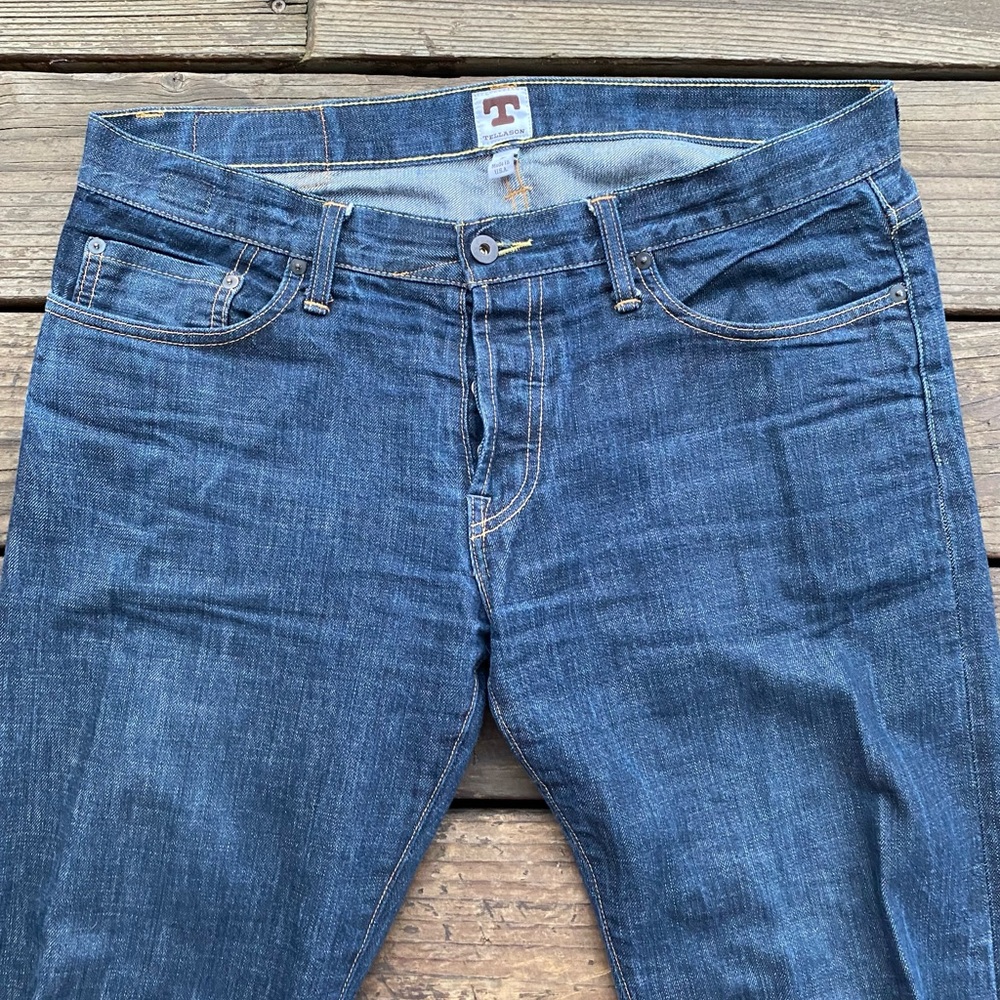 Tellason tanner goods white oak cone mills denim jeans slim straight 34 x 34 - Picture 3 of 6
